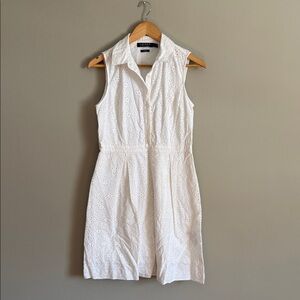 Ralph Lauren White Sleeveless Eyelet Dress Size 8